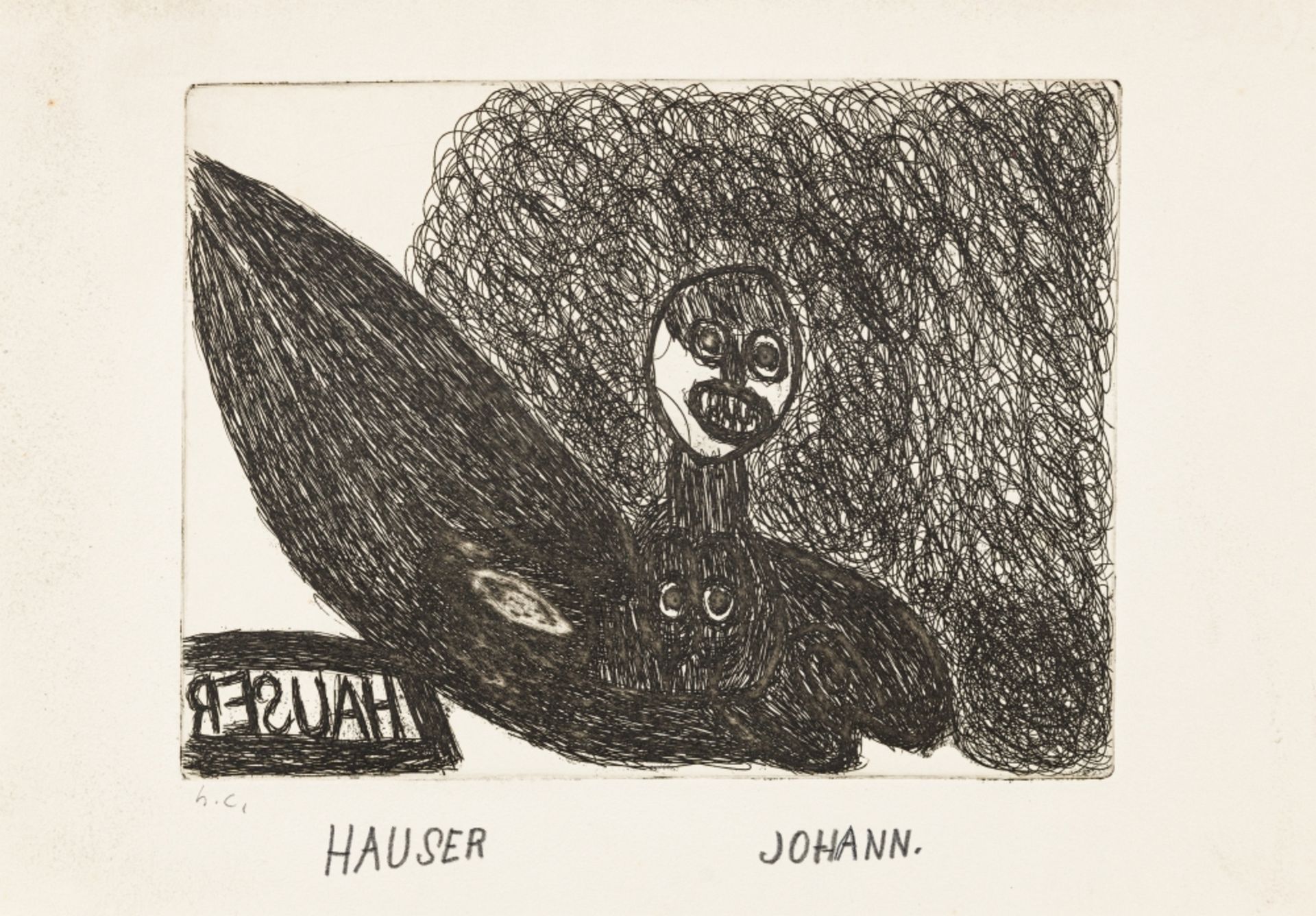 Hauser, Johann (1926 - 1996) Untitled Etching Signed lower center, marked lower left with h.c. (Hors