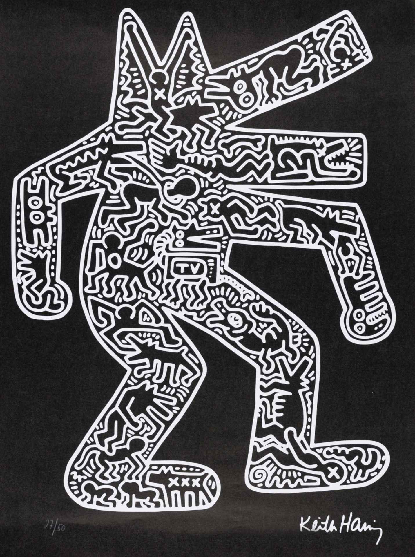 Haring, Keith (1958 - 1990) Untitled Lithograph Signed in the Plate lower right, numbered lower