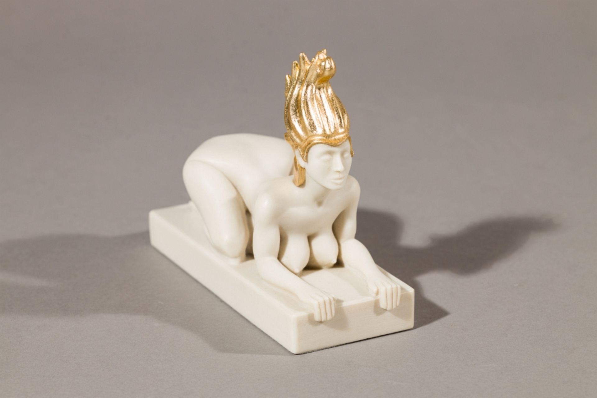 Fuchs, Ernst (1930 - 2015) Vienna Sphinx, 2013 Polymeric Art Casting, pratially Gold-Plated Signed