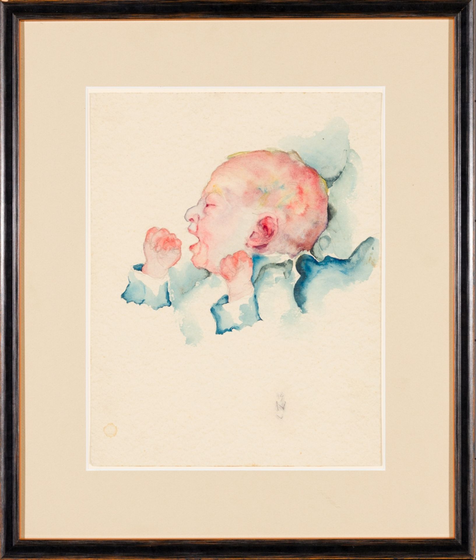 Nepo, Ernst (1895 - 1971) Screaming Infant, (19)19 Watercolor on Paper Signed and dated lower - Image 2 of 3