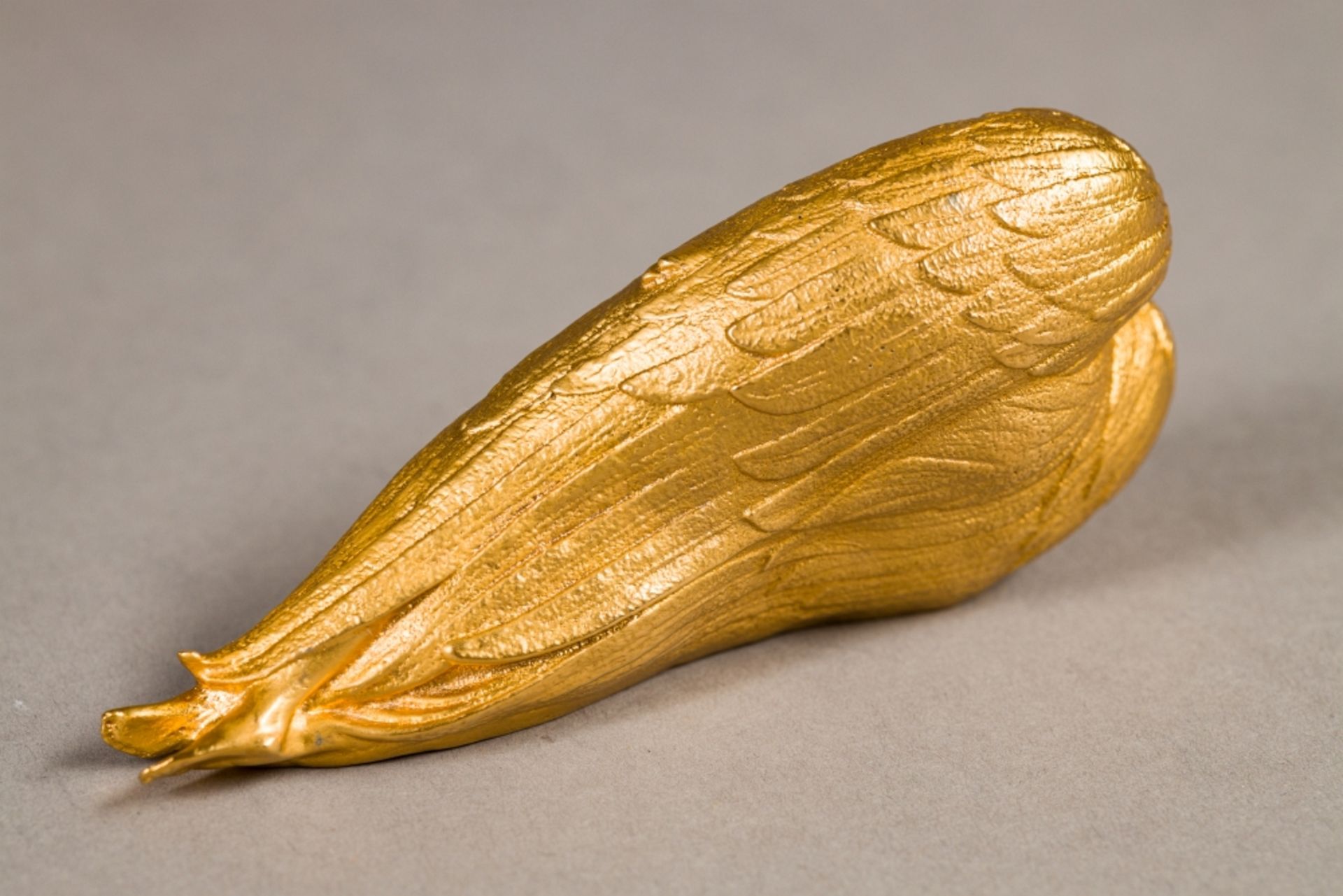 Fuchs, Ernst (1930 - 2015) Guardian Angel, 2013 Gold-plated Metal Casting made of Tin Alloy Signed - Image 3 of 5