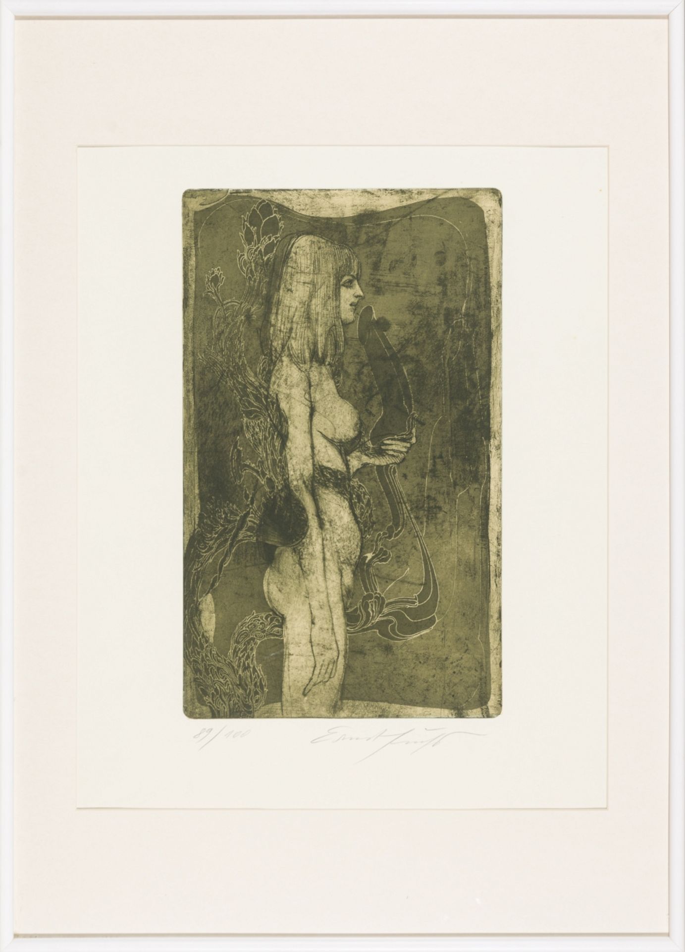 Fuchs, Ernst (1930 - 2015) Eve Nymph (In the Grip of the Sphinx), 1969 Etching Signed lower right, - Image 2 of 4