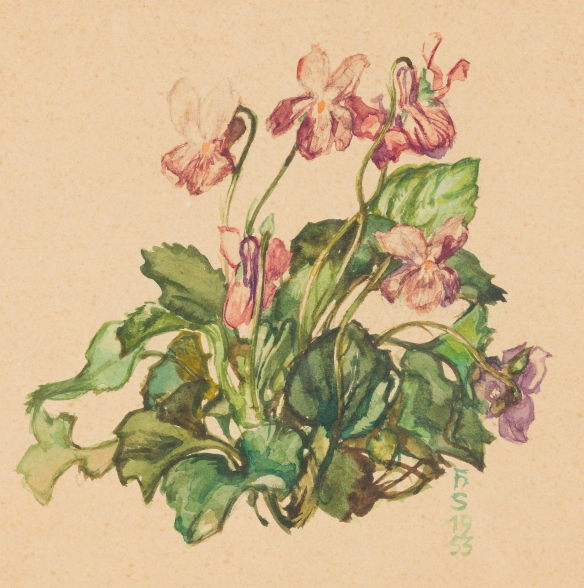 Strohofer, Hans (1885 - 1961) Mixed Lot: Flower Painting, 1935 / Flower Study, 1946 Flower Painting: