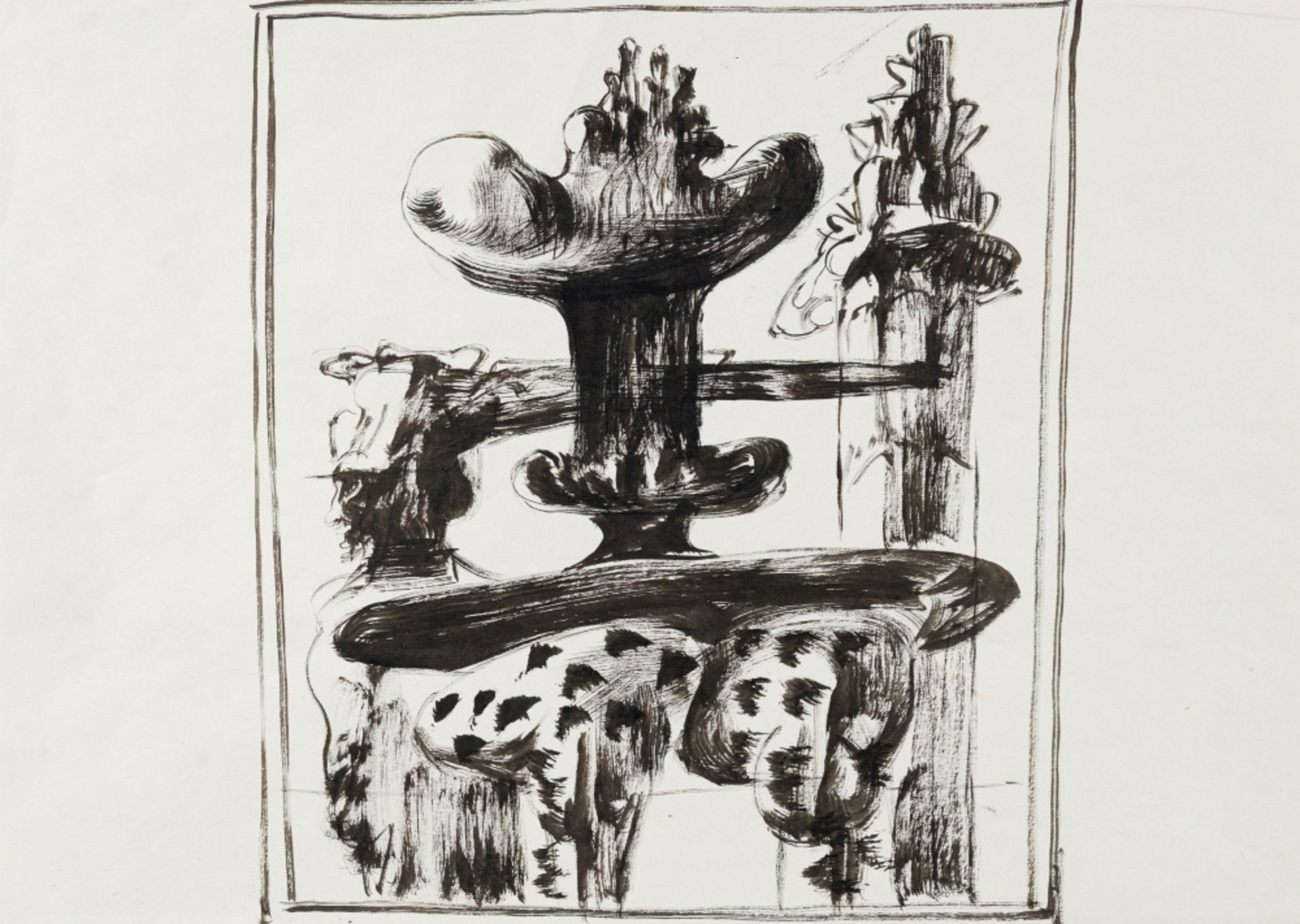 Aigner, Fritz (1930 - 2005) 6 Sketches for "Die Verhöhnung Christi", 1963 Ink Brush Drawings Two - Image 5 of 9