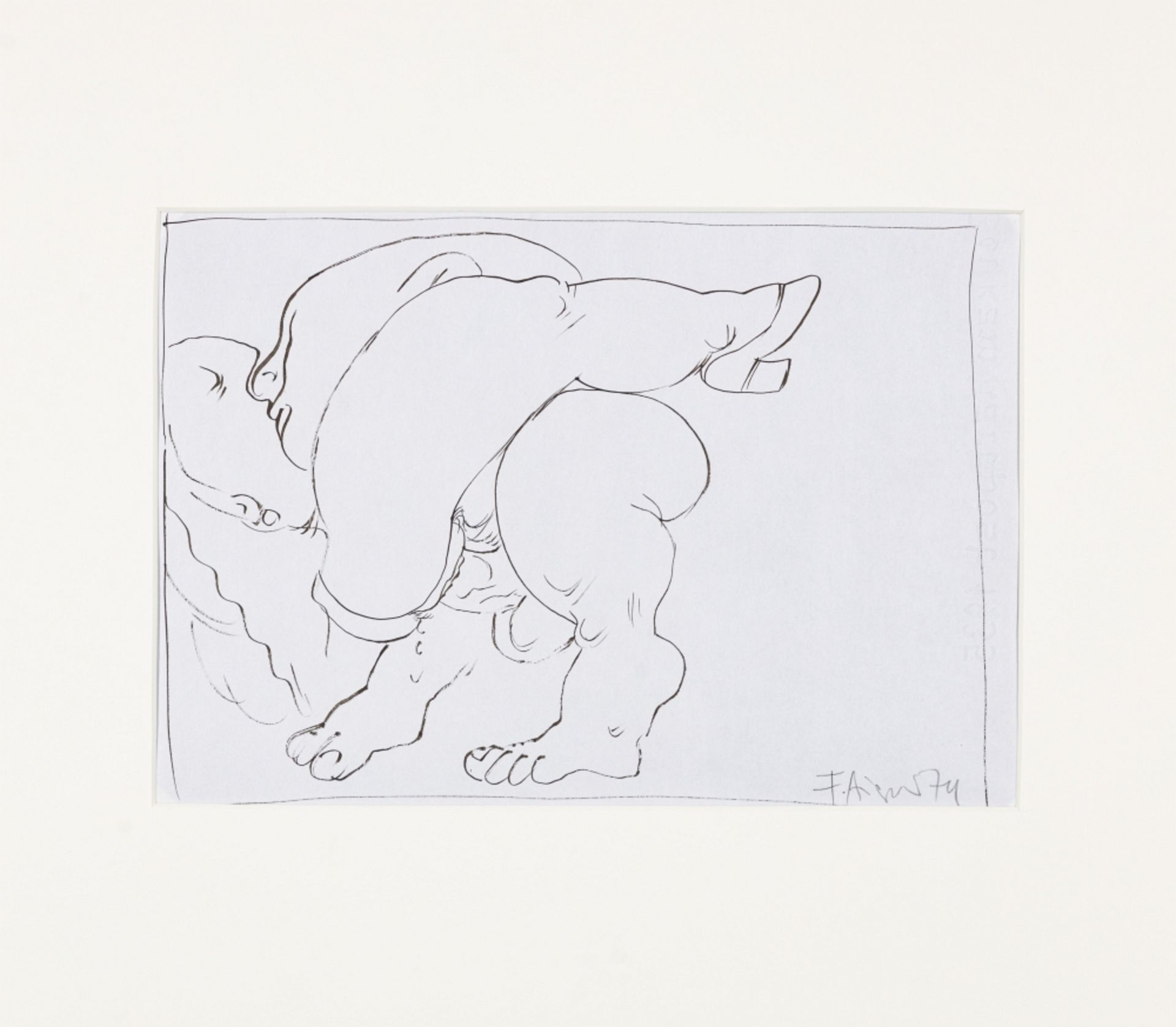 Aigner, Fritz (1930 - 2005) Untitled Ink Brush Drawing Signed lower right Sheet Size: 8 x 11,7 in - Image 2 of 3