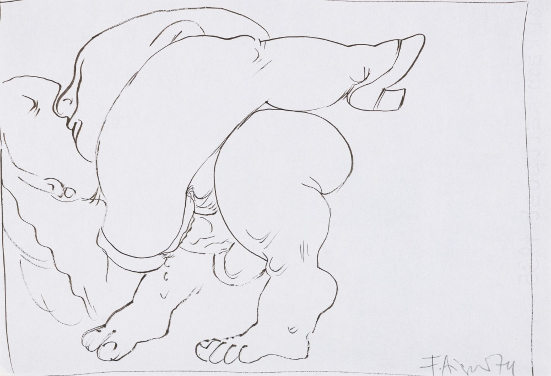 Aigner, Fritz (1930 - 2005) Untitled Ink Brush Drawing Signed lower right Sheet Size: 8 x 11,7 in