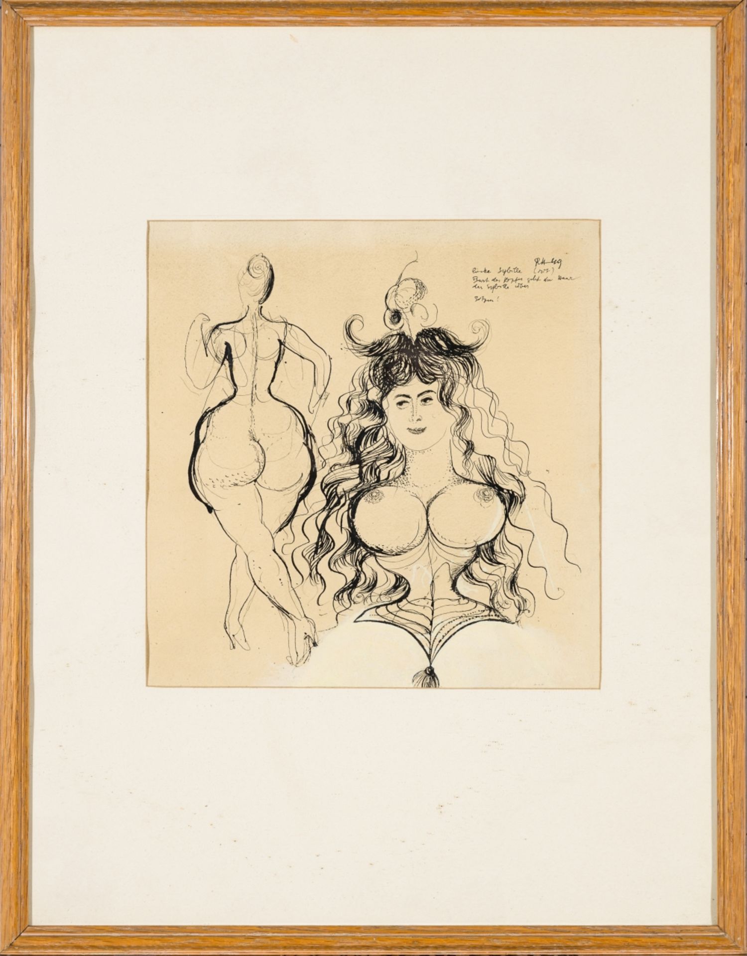 Hausner, Rudolf (1914 - 1995) Left Sibyl, (19)49 Ink and Goauche on Paper Monogrammed, dated and - Image 2 of 3