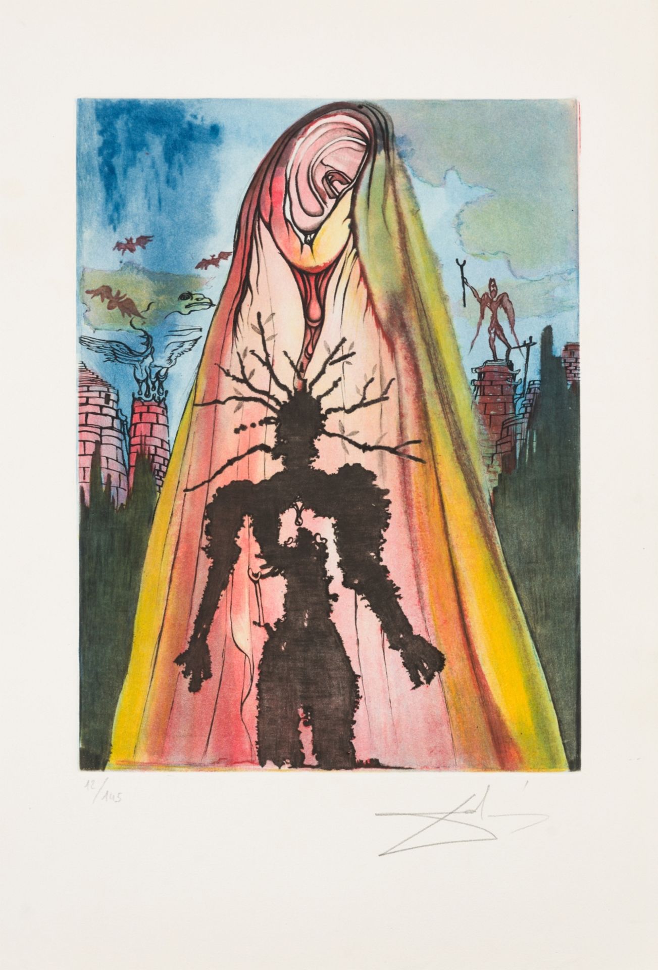 Dalí, Salvador (1904 - 1989) Hamlet. The Ghost Tells the Story of the Murderer, 1973 Colored - Image 2 of 4