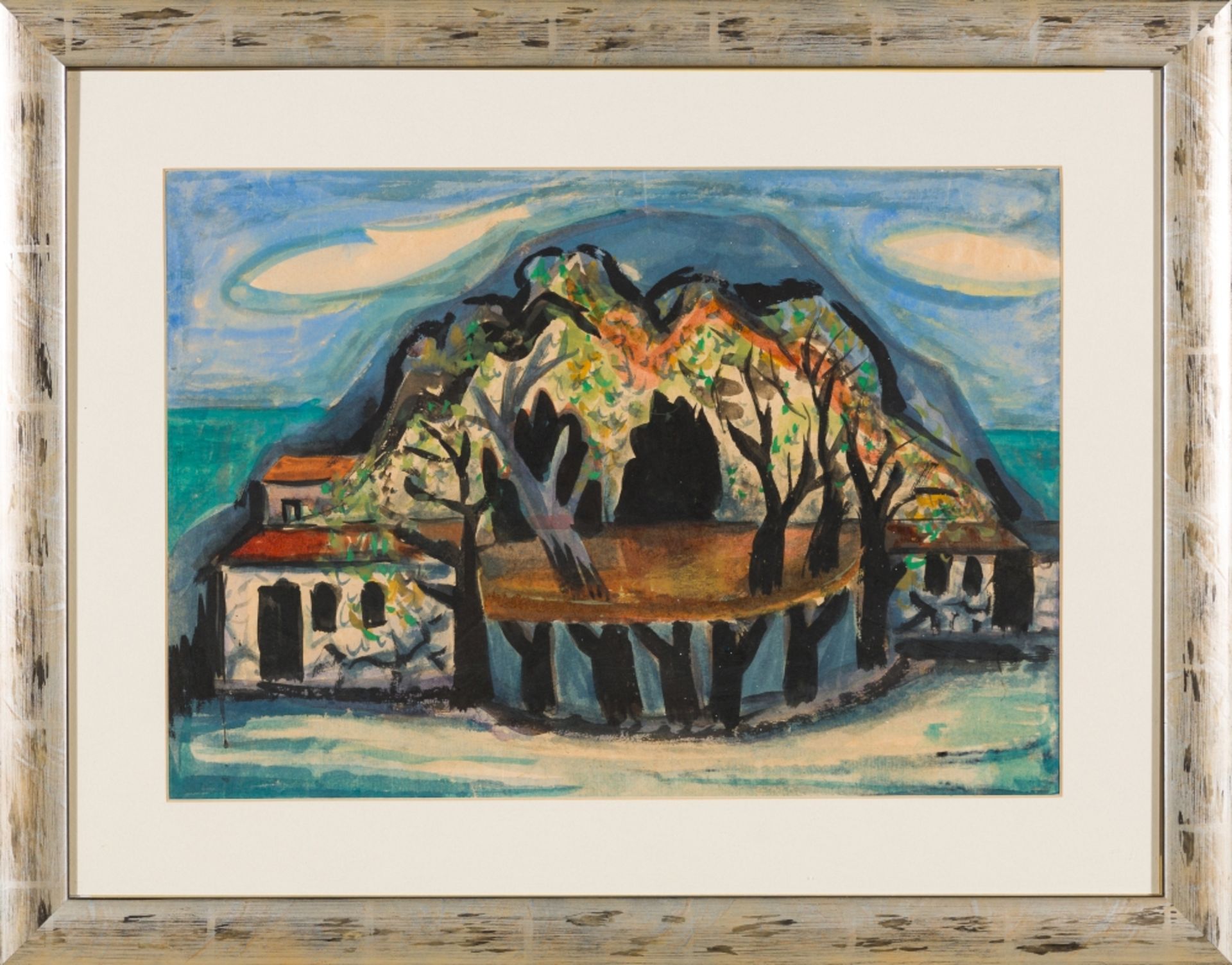 Steiner, Heinz (1905 - 1974) Mixed Lot: Landscape / Woman with a Tray Each Watercolor and Ink on - Image 2 of 7