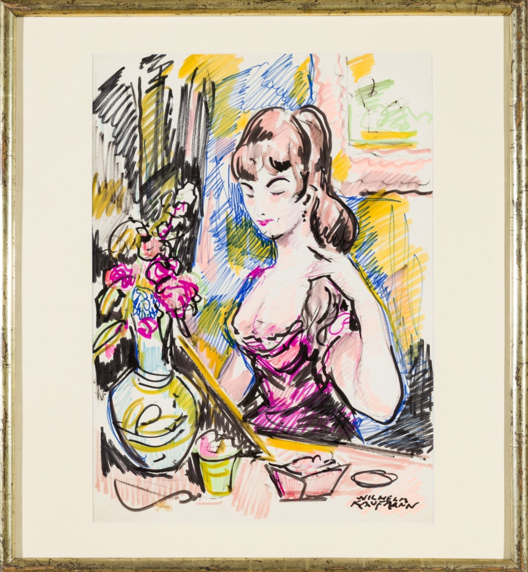 Kaufmann, Wilhelm(1895 - 1975)Lady at Dressing TableMixed media on paperSigned lower - Image 2 of 4