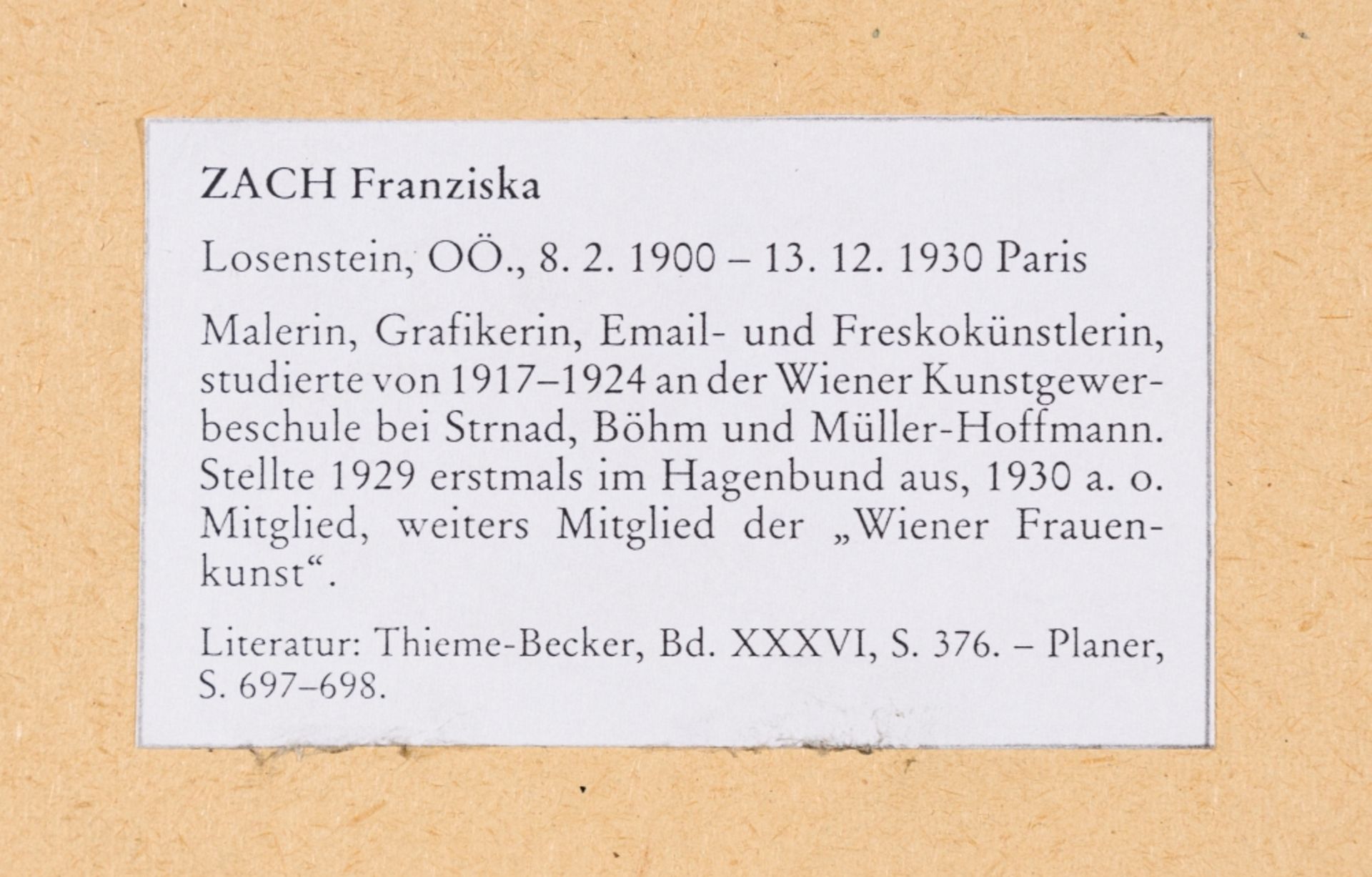 Zach, Franziska(1900 - 1930)Adoration SceneInk on paperSignature stamp lower right4,4 x 9,8 in - Image 4 of 5