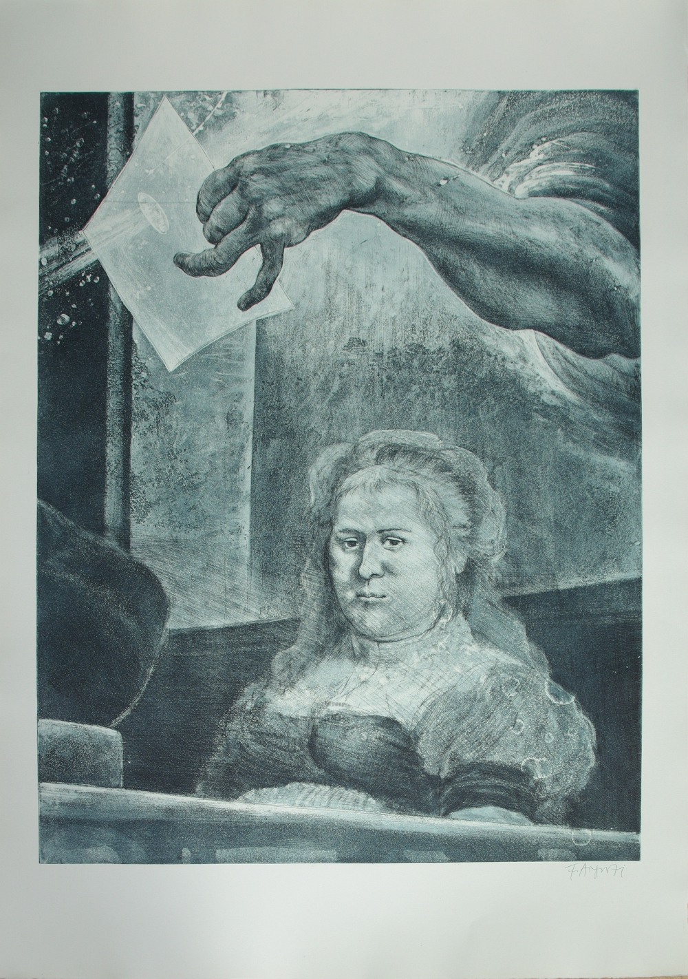 Aigner, Fritz(1930 - 2005)Rembrandt and Saskia, 1971Aquatint etching on copper plateNumbered lower - Image 6 of 7