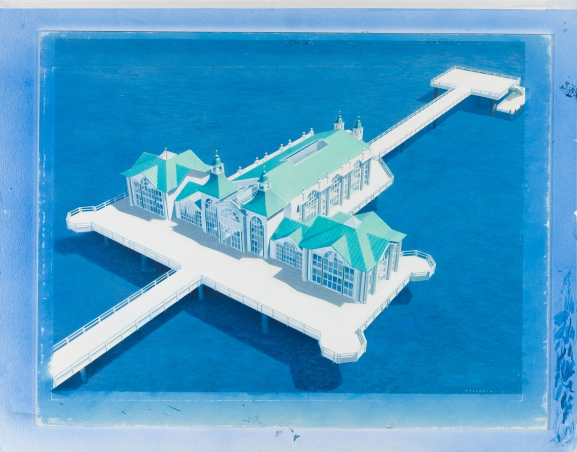 Helnwein, Gottfried(*1948)3 Design Sketches Pier Sellin, Ruegen, c. 1992Mixed media on cardboardEach - Image 2 of 9