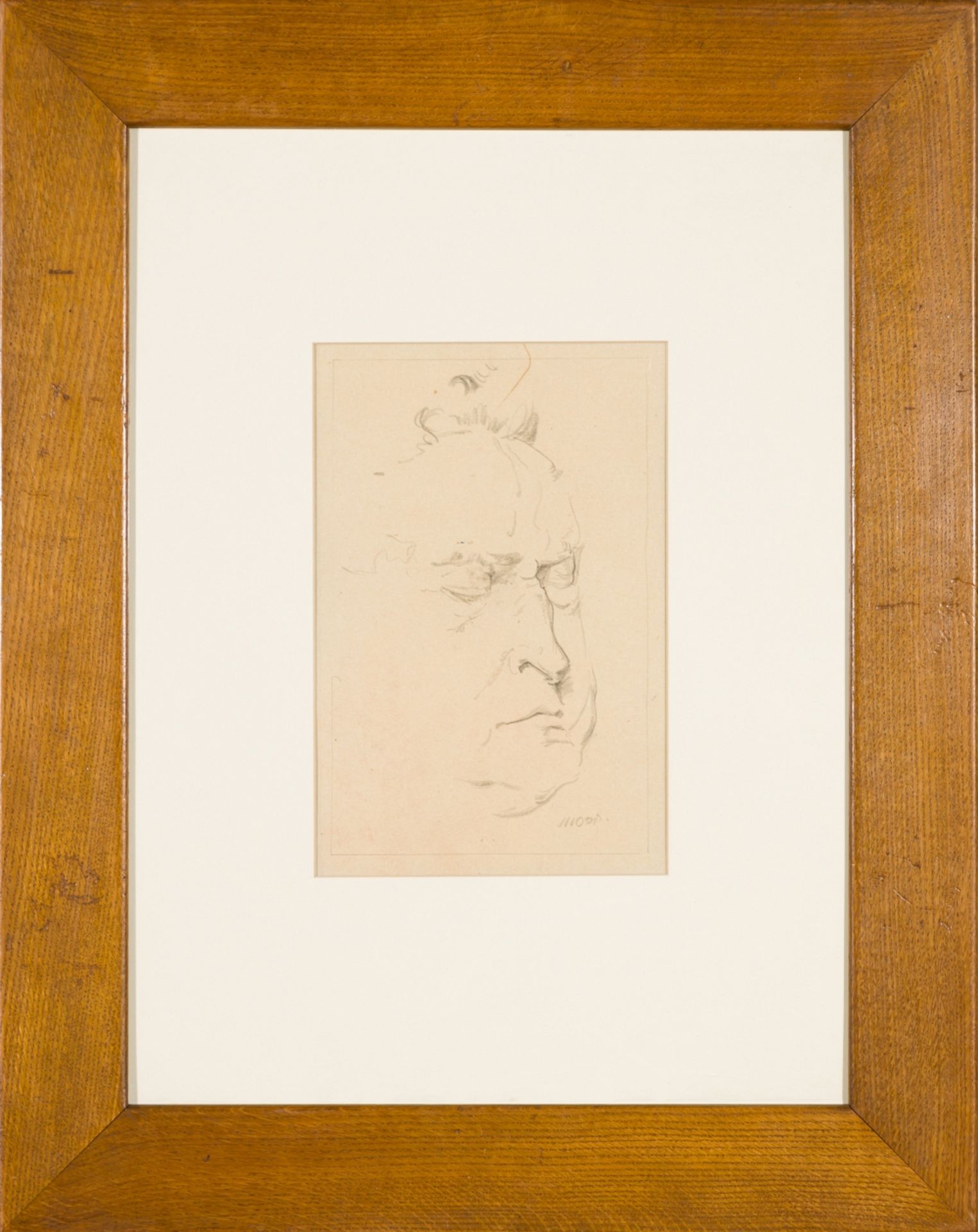 Oppenheimer, Max(1885 - 1954)Portrait Kurt FurtwänglerPencil drawing on paperSigned lower - Image 2 of 5