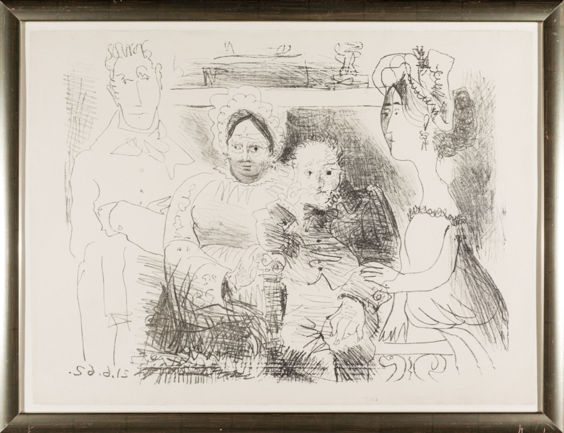 Picasso, Pablo(1881 - 1973)Portrait de famille, homme aux bras croisés, 1962LithographyDated in - Image 2 of 5