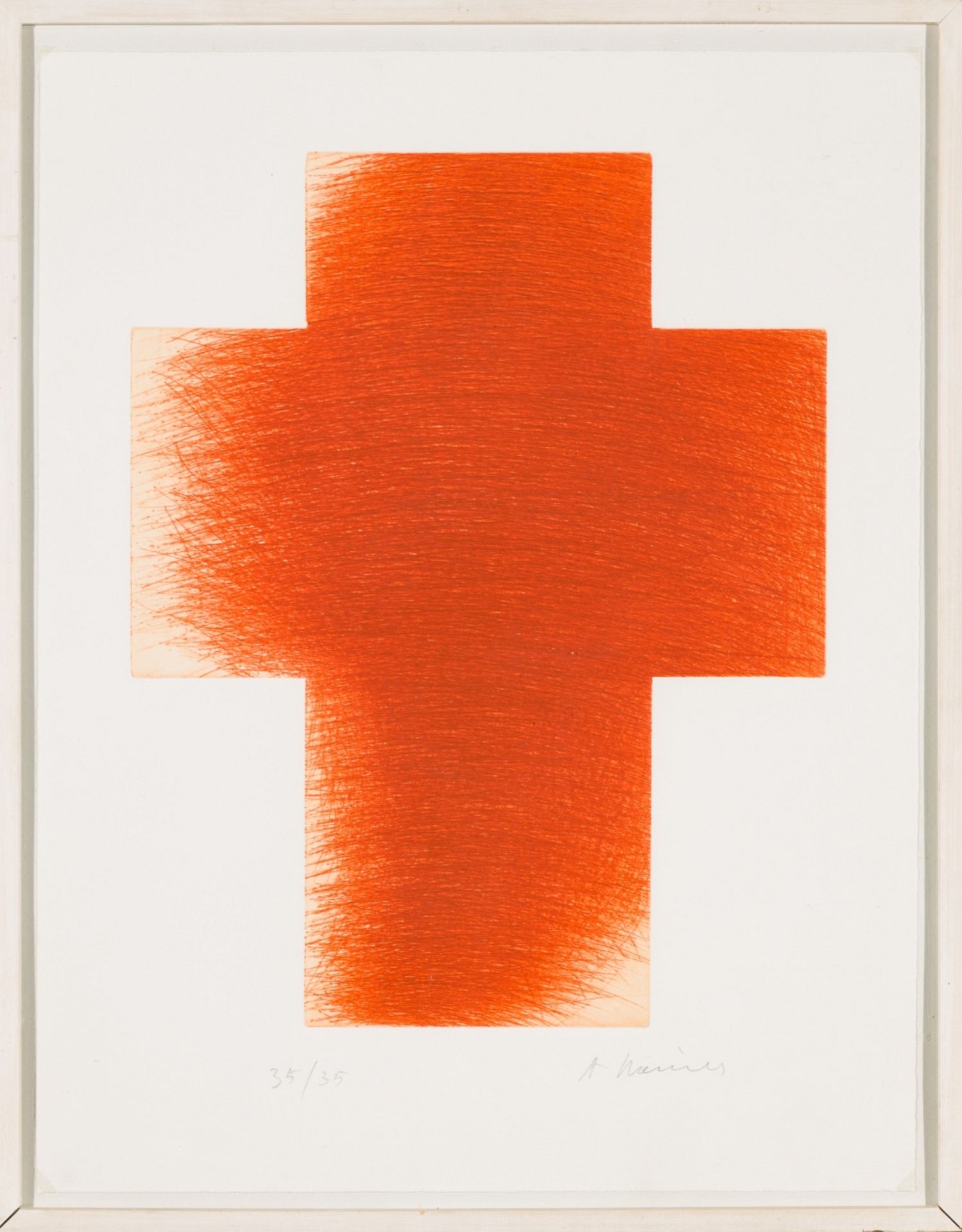 Rainer, Arnulf(*1929)Orange CrossDrypoint etchingSigned lower right, numbered lower left: 35/35Plate - Image 2 of 5