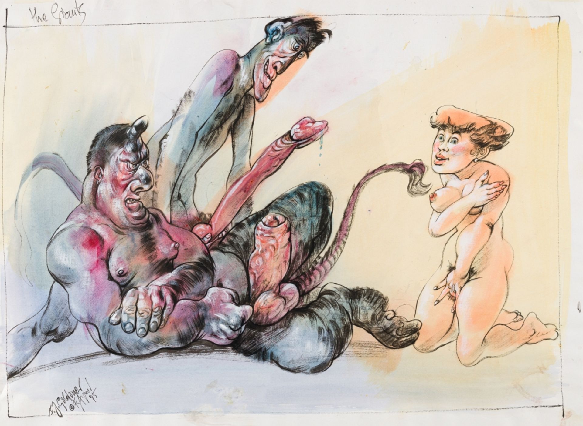 Aigner, Fritz(1930 - 2005)Folder Erotic Devilries, 19954 gouaches on paperEach signed and dated, two - Image 3 of 10