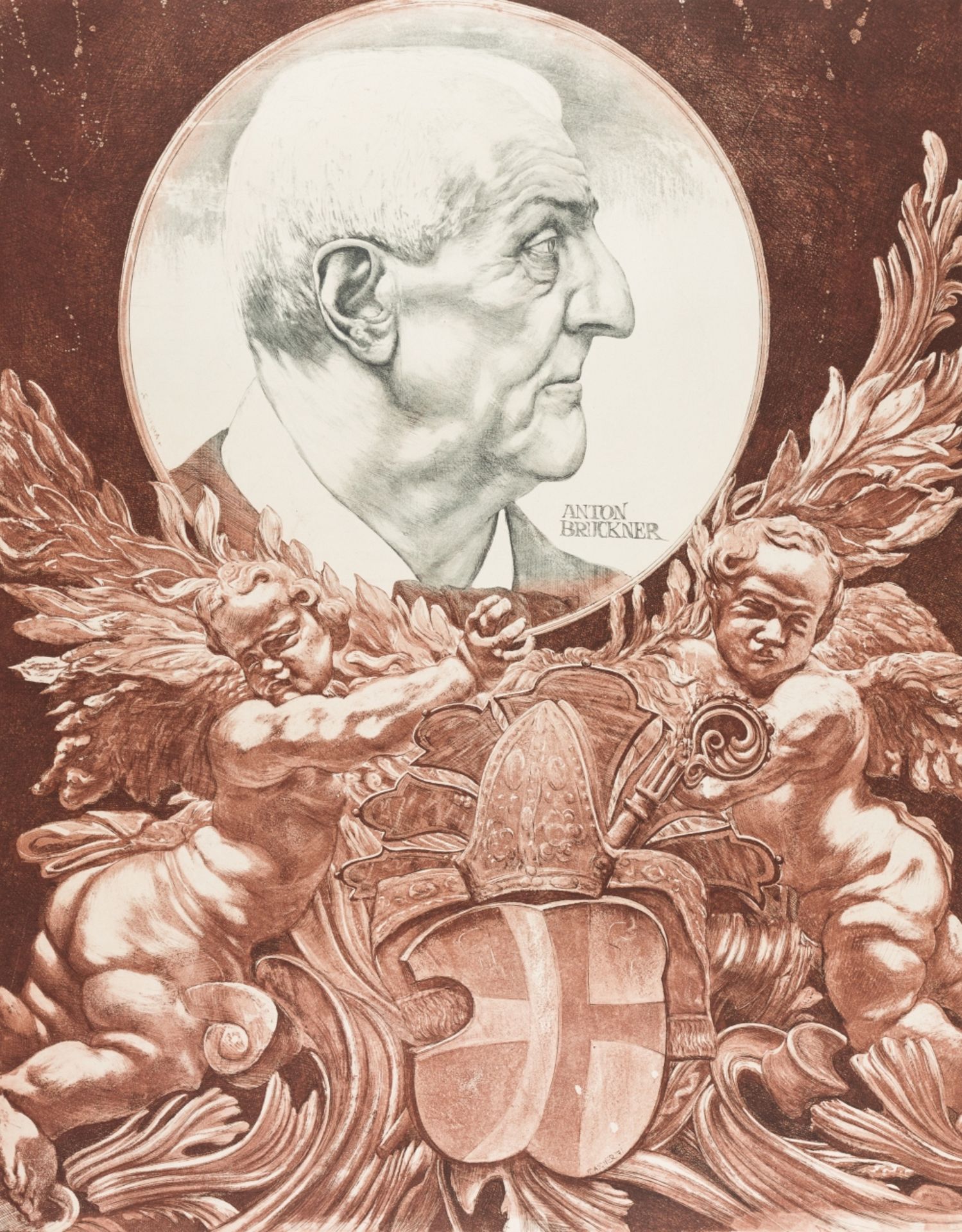 Aigner, Fritz(1930 - 2005)Anton Bruckner, (19)71Aquatint etching on copper plateSigned and dated