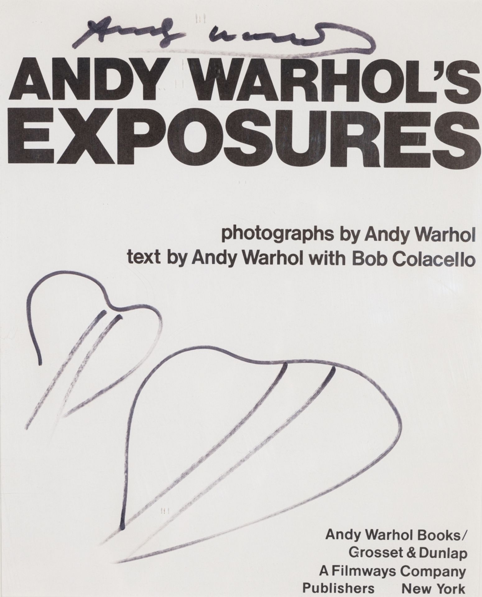 Warhol, Andy(1928 - 1987)Book Dedication, 1979Edding on bookpageSigned centrally abovePassepartout