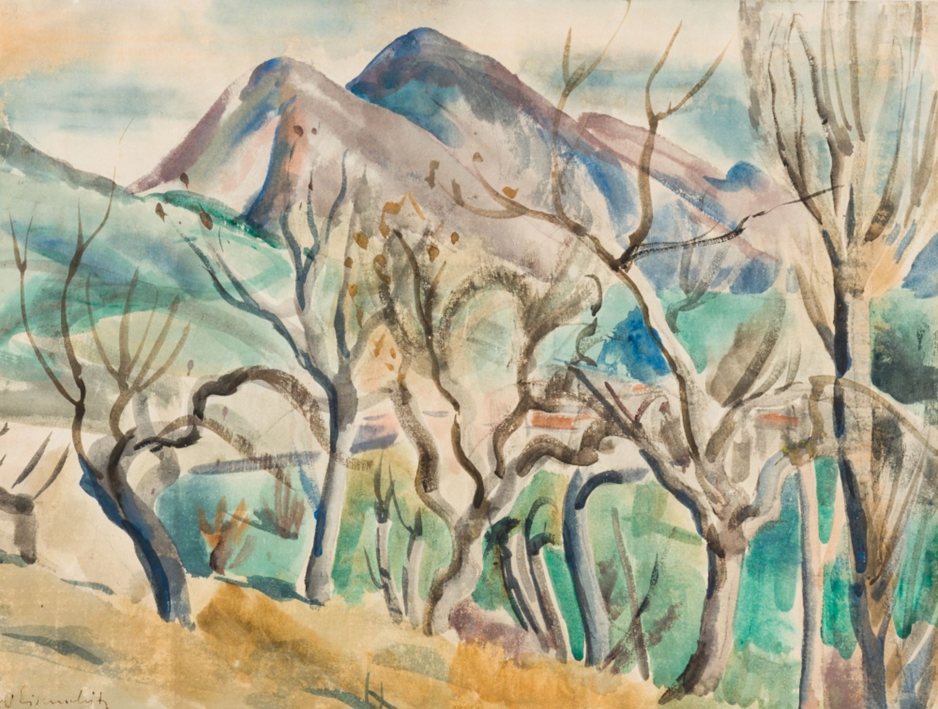 Eisenschitz, Willy(1889 - 1974)Haute Provence, 1930Watercolor on PaperSigned lower
