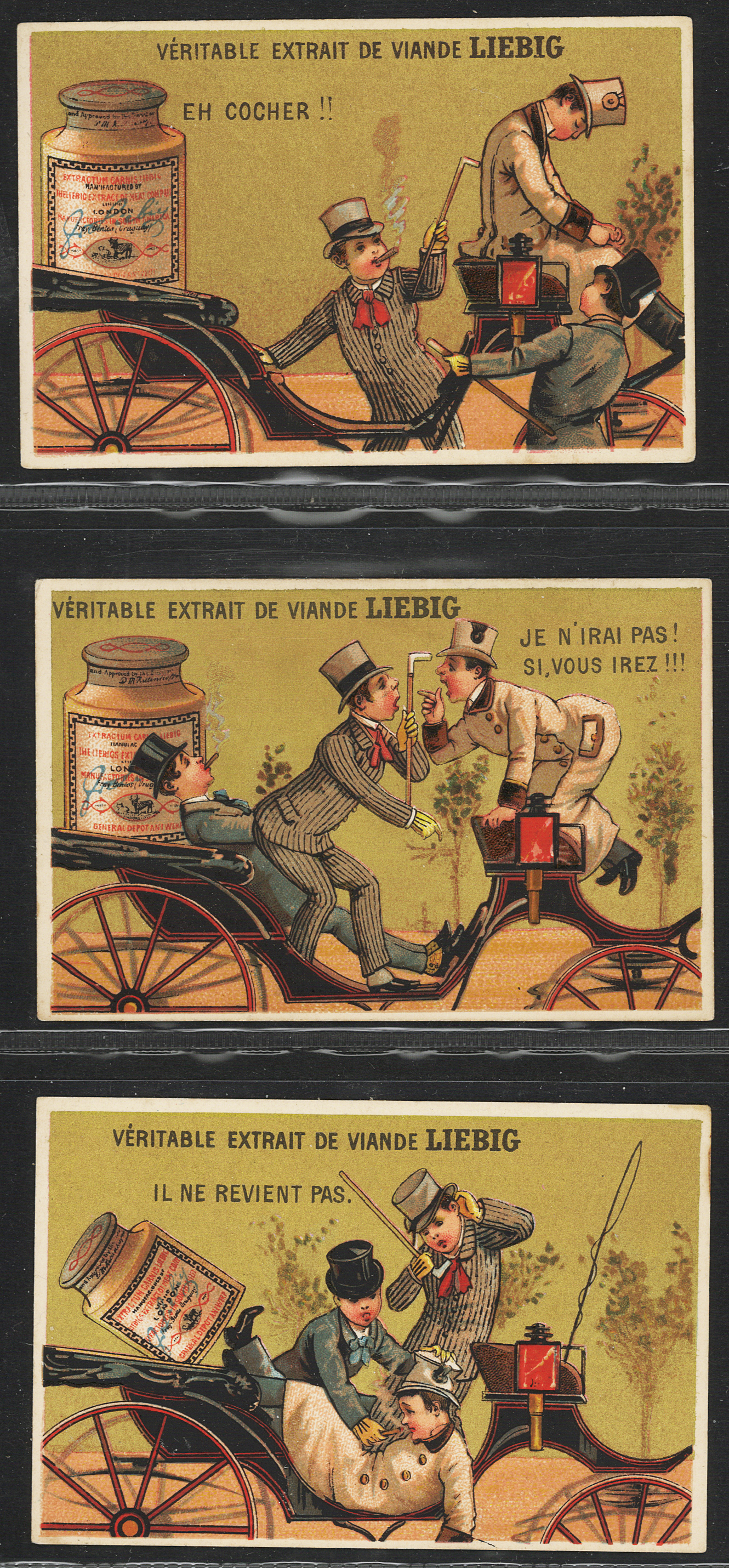 Liebig, S139 A Coach Trip (French issue) complete set in a page, VG, cat value £200 - Image 2 of 4