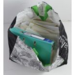 Bag with "History of the Post" on loose printed leaves. (Qty) Buyer collects
