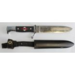 German Hitler Youth dagger "Blut und Ehre !" RZM 7/38 marked blade, service wear