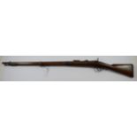 Albini Braendlin Rifle 1867, adopted by Belgium and perfected by the English. Many stampings and