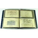 France - blue binder of pre stamp Postal History Covers / Entires. Wide variety of markings and