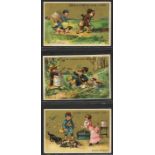 Liebig, S111 Hunting Scenes with Children (French issue) complete set in a page, G - VG, cat