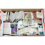 Orange shoebox full of various Trade Cards (Qty)