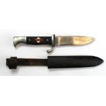 German HJ Hitler Youth dagger, RZM M7 / 13 marked blade, reshaped fighting ? blade, service wear