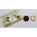 Ancient & Hammered Coins (7) small assortment including silver, noted Charles I Shilling off-