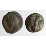 Ancient Greek (2): Thessalian League 196-146 BC AE20: Hd. of Apollo r. / Athena adv. r., S.2237;