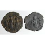 Byzantine AE Folles (2): Heraclius and Heraclius Constantine AE Follis, Constantinople, Year 3 =