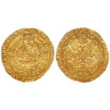 Henry VI gold Noble, Annulet Issue 1422-c.1430, London Mint, mm. Lis, 5.99g, S.1799, N.1414. EF with