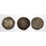 James I silver Shillings (3): First Coinage, second bust mm. Thistle S.2646 Fair; Second Coinage,