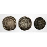 James I (3): Shillings: Second Coinage, third bust mm. Lis S,2654 Fair; fourth bust mm. Rose S.