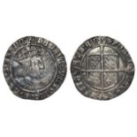 Henry VIII silver Groat, Second Coinage 1526-44, mm. Rose, S.2337E, 2.57g, VF