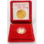 Half Sovereign 1980 Proof FDC cased as issued