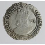 Charles I silver Sixpence mm. Harp, S.2811, 2.86g, F/GF