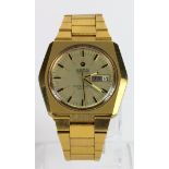 Gents gold plated Roamer Rockshell Mark I automatic wristwatch. On its original gold plated