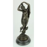 Bronze statuette, mother and child. 38cm tall