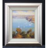 Filipich, Werner. Oil on panel titled 'Clontarf'. Measures approx 20cm x 24cm. In a modern frame.