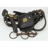 Railwayana, Great Western Railway leather and brass horse harness (possibly Victorian) includes four