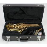 Arbiter Pro Sound soprano saxophone (no. 941032), contained in a fitted case