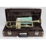 Yamaha brass trumpet (YTR2320E), with two mouthpieces, contained in original fitted case