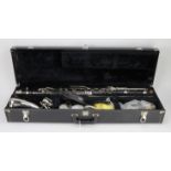 Selmer bass clarinet with bell, swan neck & one mouthpiece (serial no. 61825), contained in original