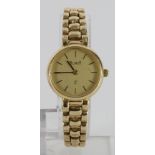 Ladies 14ct cased Auria quartz wristwatch on a 14ct bracelet, total weight 21g, watch not tested