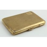 Cigarette case in 9ct gold, hallmarked Birmingham 1905 by Ahronsberg Brothers. Total weight 66.8g